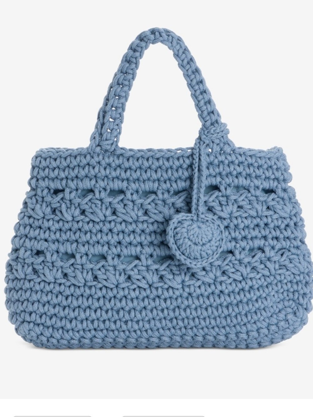 On 34th Crochet Medium Tote Bag, Exclusively at Macy's - Blue NWT